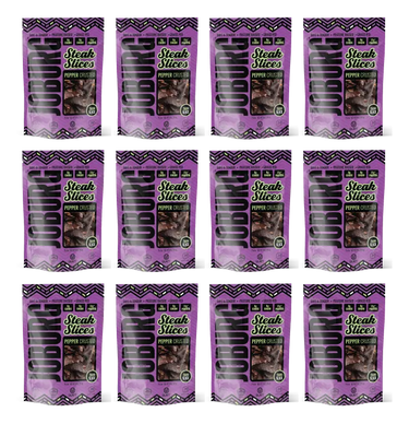 Black Pepper Beef Biltong Steak Slices - 12 Pack